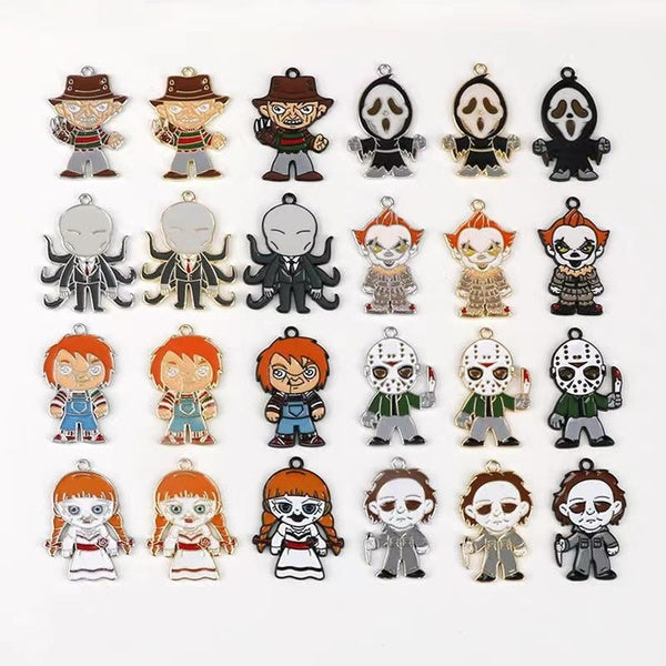 10pcs Cartoon Charm Halloween Party Gifts Lovely Cartoon Ghost Earring Pendant DIY Keychain Bracelet Pendant Jewelry Accessories Matron Inn