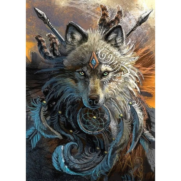 DIY 5D Diamond Painting Wolf Full Drill With Number Kits Home Decor Wall Painting The Gift Arts and Crafts For Adults,Teenagers,The Old