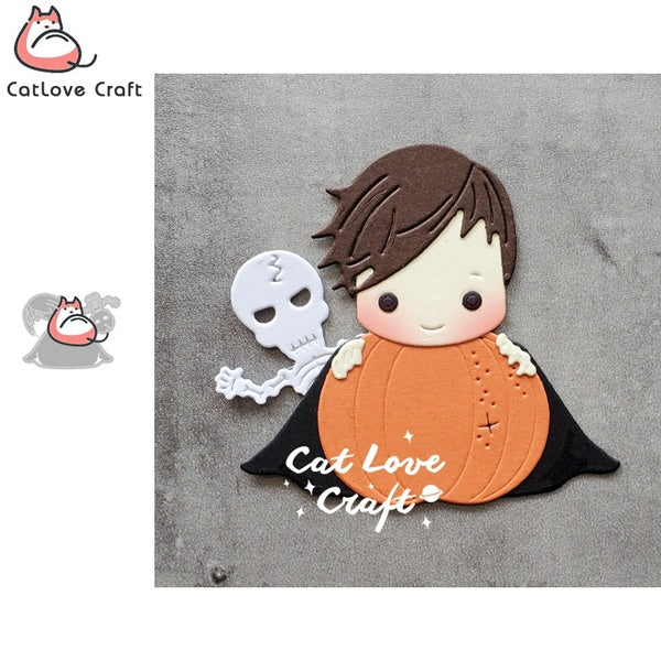 Catlove Halloween squelette garçon bébé série métal coupe matrices Scrapbooking pochoir découpes fabrication de cartes bricolage artisanat gaufrage n