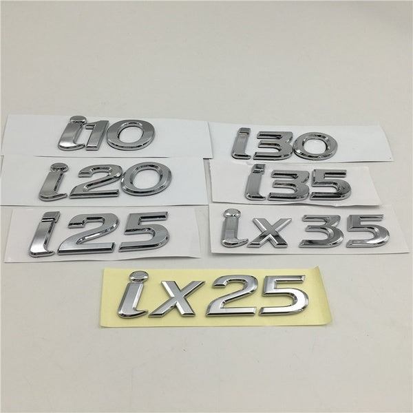 Fit for Hyundai i10 i20 i25 i30 i35 ix25 ix35 Emblem Logo Rear Trunk Tail Nameplate Car Stickers