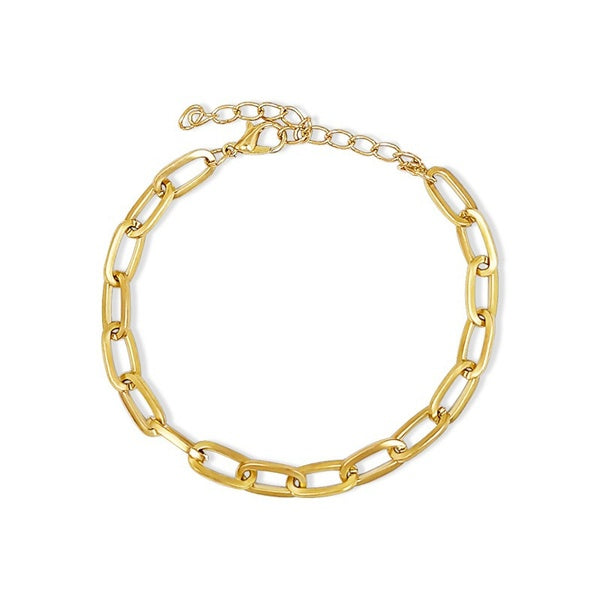 ins Charm Bracelets Bangle Bracelets Simple cold wind paper clip thick chain bracelet