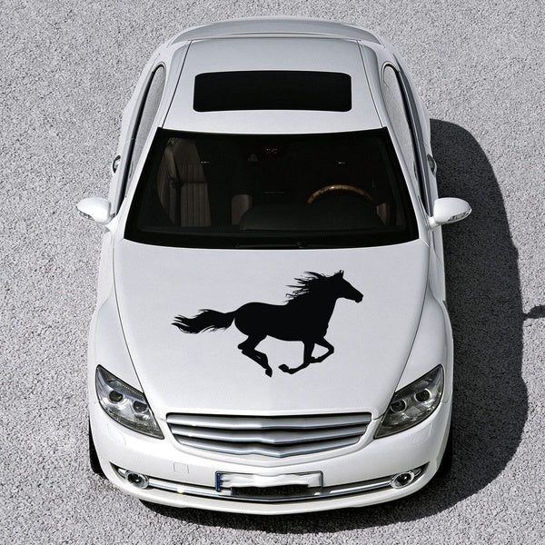 18" Long RUNNING HORSE MUSTANG ANIMAL CUTE DESIGN HOOD CAR VINYL STICKER DECALS