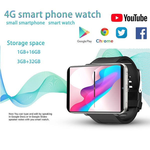 DM100 2,86 pouces montre intelligente 3 Go + 32 Go Android 7.1 4G GPS WiFi montre intelligente hommes SmartWatch avec caméra 2700 mAh batterie