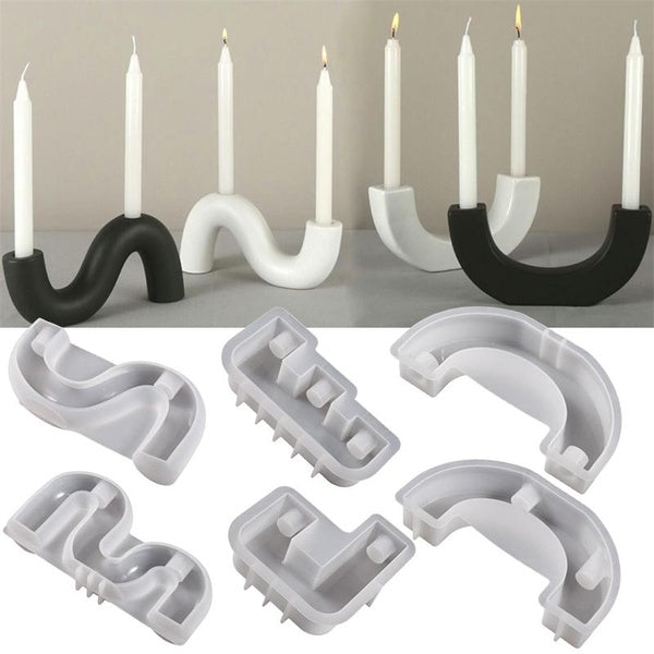 6styles DIY Holders Silicone Molds for Resin Plaster Cement Craft DIY