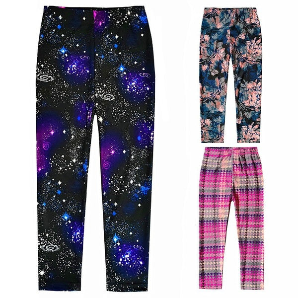 Printed Flowers Girls Leggings Spring Summer Slim Stretch Children Kids Pants Outfits