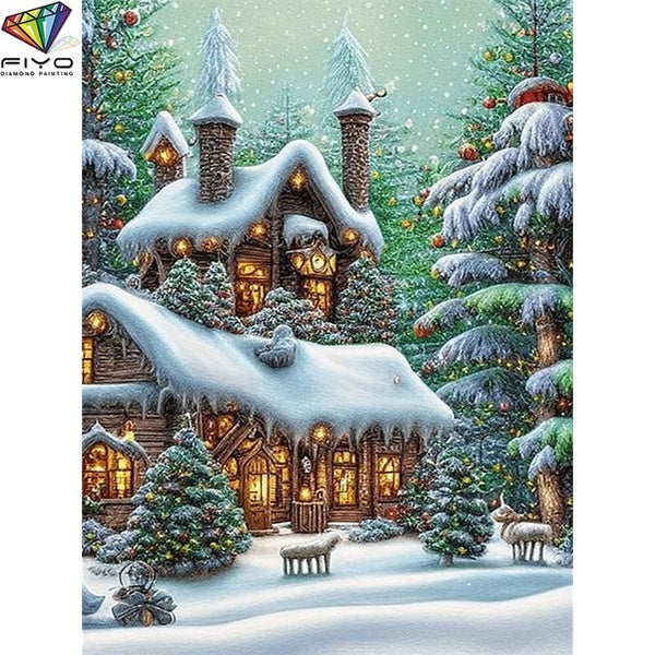 FIYO Room DIY 5D Diamond Painting Full Drill with Number Kits Home and Kitchen Fashion Mosaic Diamond Painting Canvas Wall Decoration Gift Crafts for