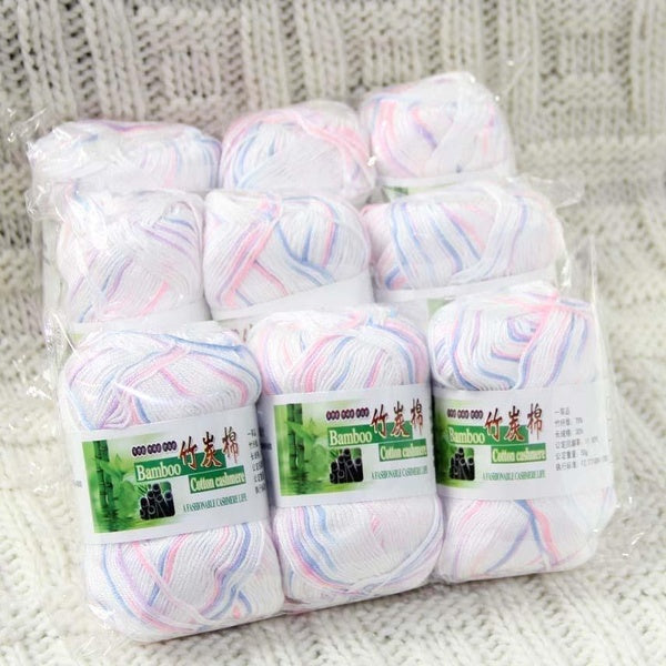 Sale New 9 Balls x 50g Soft Baby Natural Smooth Bamboo Cotton Hand Crochet Scarves Wrap Shawl Blanket Rug Rugs Hobbies Knitting Yarn Professional sal