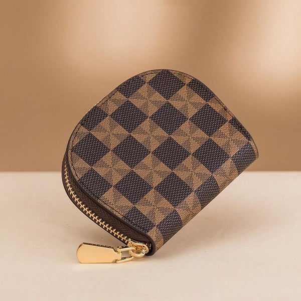 Mode porte-cartes portefeuille motif géométrique porte-monnaie polyvalent fermeture éclair autour petit sac de rangement pour clés et argent