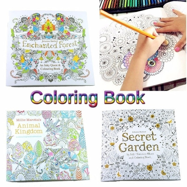 Newest Children Adult Secret Garden An Inky Treasure Hunt Coloring Painting Book []
