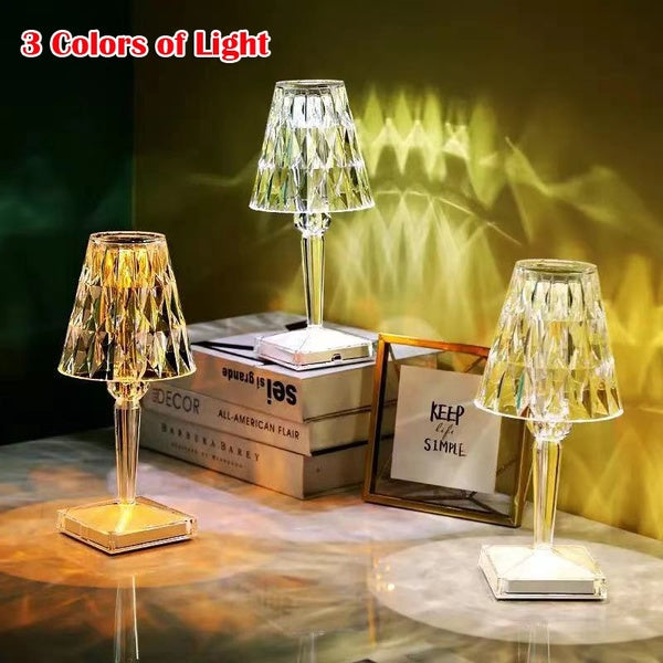 Desk Night Light USB Crystal Projector Atmosphere Led Table Lamp Room Decor Nights Lamp Lights for Bedroom Home Decoration