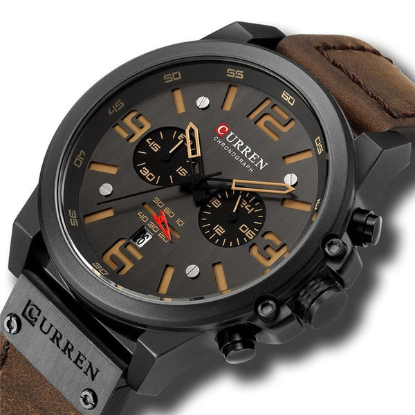 CURREN 8314 marque de luxe Quartz hommes montre militaire étanche bracelet en cuir Sport hommes montres mode décontracté mâle horloge