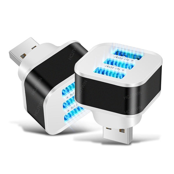 HUB USB haute vitesse 3 Ports Splitter Câble de charge Adaptateur Chargeur