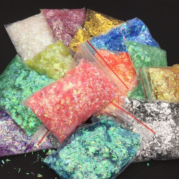 20g-lot Irregular Shell Paper Sequin Epoxy Resin Craft Filling Materials Colorful Paillette Glitter For Diy Making Resin Craft