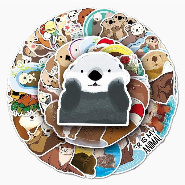 10--50pcs Cute Otter Stickers graffiti Stickers for DIY Luggage Laptop Skateboard Motorcycle Bicycle Stickers