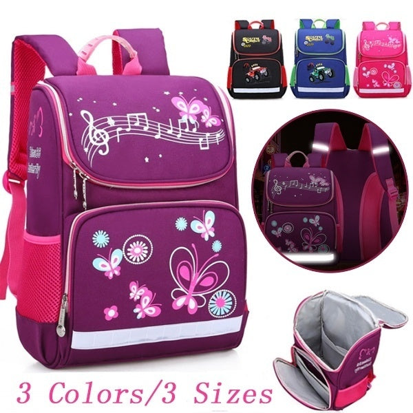 Enfants sacs d'école filles papillon école sac à dos enfants cartable garçon voiture sac à dos fille sac à dos