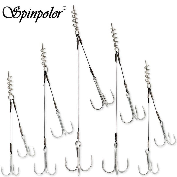 Spinpoler - leurre souple en Silicone pour la pêche au brochet, appât artificiel idéal pour la pêche au brochet, au tire-bouchon, à deux aigus, à deu