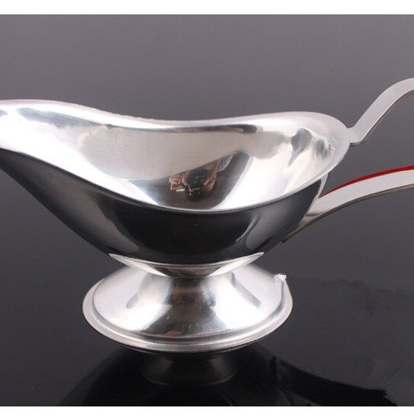 1PC 304 Stainless Steel Juice Boats Beefsteak Gravy Sauce Container Plate Tableware-in Gravy Boats Western-style food JO 1096