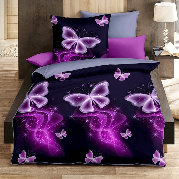 2019 Luxury Butterfly Printed Home Living 2-3Pcs Comfortable Duvet Cover Set Pillow Case Bedding Sets(Baby-Single-Twin-Double-Full-Queen-King)