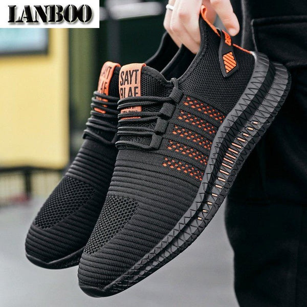 LANBOO 39-48 Newest Men's Breathable Running Shoes Shock Absorption Comfortable Sneakers Lightweight Outdoor Sports Athletic Tennis Shoes Multicolor