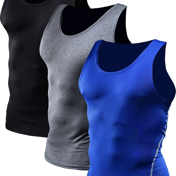 Men's Athletic Compression Under Base Layer Sport Tank Top Training Gym Tank Tops Men