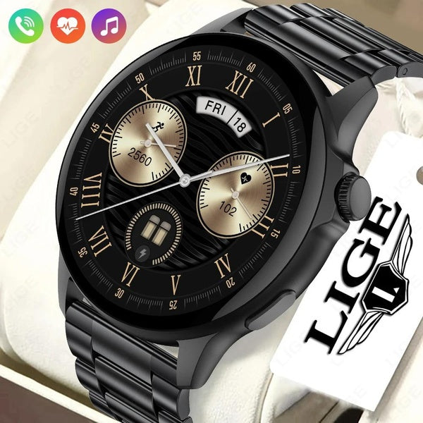 LIGE Men Smart Watches Bluetooth Call Women Watches Waterproof Sports Smartwatch Health Monitor Bracelet AI Voice Assistant 2024