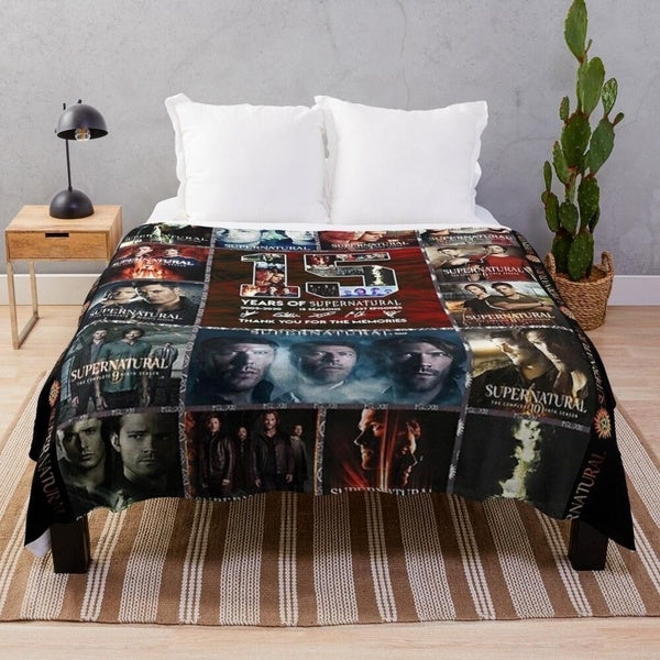 Supernatural 15 Seasons Super Soft Plush Throw Blanket Sofa Bed Decor Gift Blanket