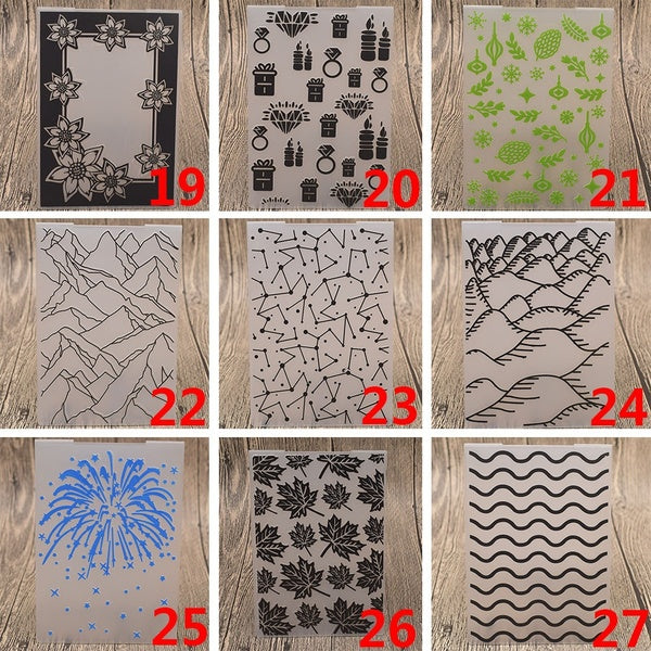 25 Styles Plastic Embossing Folder Template for DIY Scrapbooking Card Background Making Paper Embossing Craft