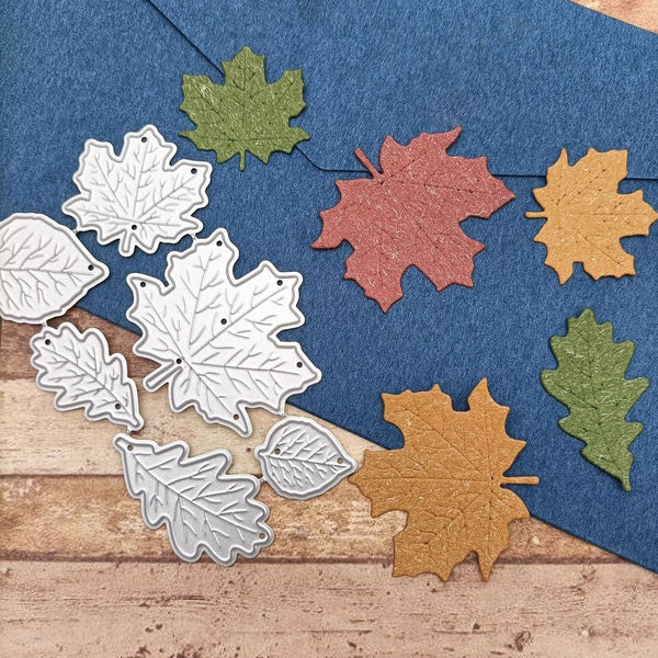 6pcs Leaves Cutting Die, Paper Die Cuts, Cutting Dies for Card Making, Metal Die Cut Stencil for DIY Crafts Scrapbook Album Paper Card