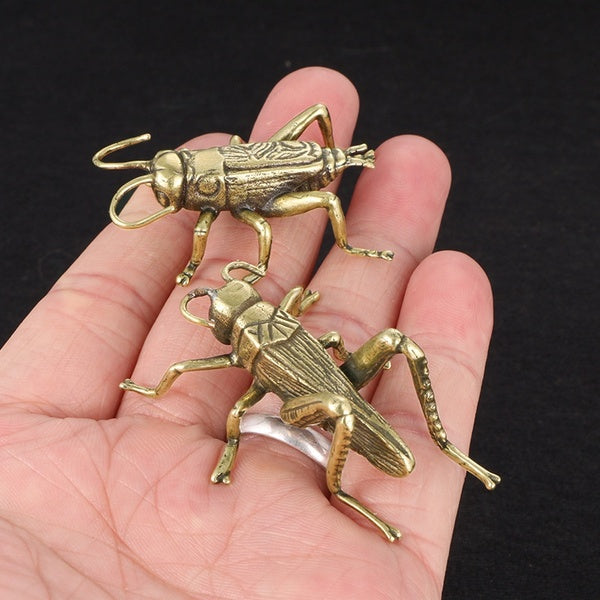 Solid copper cricket ornaments brass desk tea pet insects childlike personality crafts ornaments