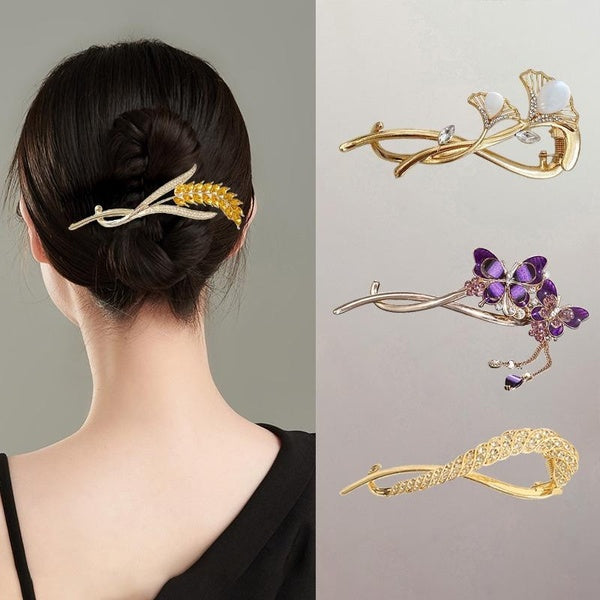 Korean version of the new all-match diamond-encrusted crystal word clip headdress exquisite hair accessories Matron Inn
