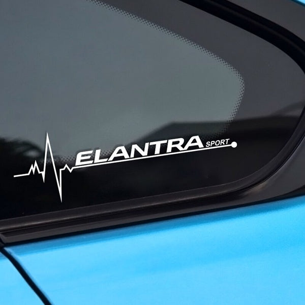 2PCS Car Side Window Stickers For Hyundai Elantra Captivating Auto Window Decoration Reflective Decals Graphical Car Accessories