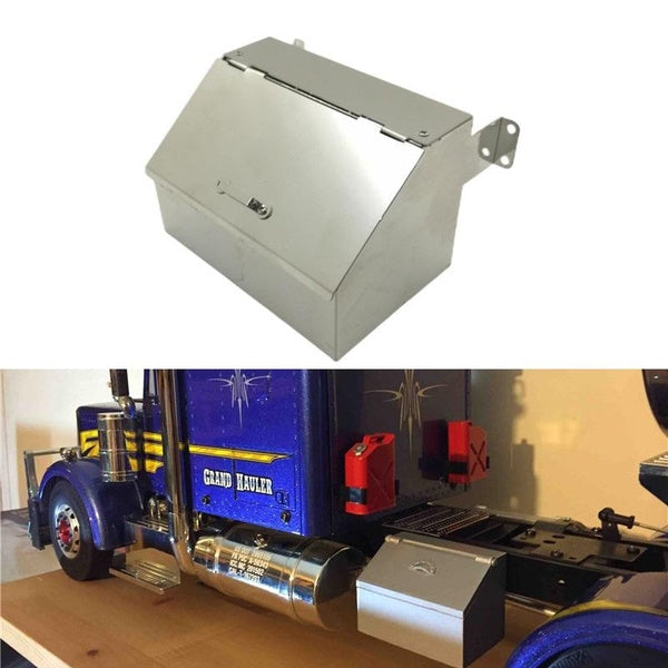 Stainless Steel Equipment Tool Box for Tamiya 1-14 Rc Trailer Tractor