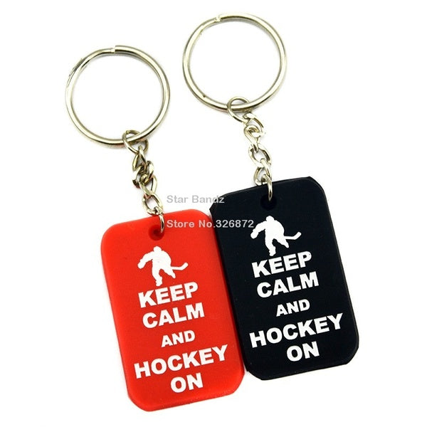 1PC Hockey sur porte-clés rempli de couleur Logo porte-clés 4 couleurs parfait pour être utilisé dans n'importe quel cadeau d'avantages