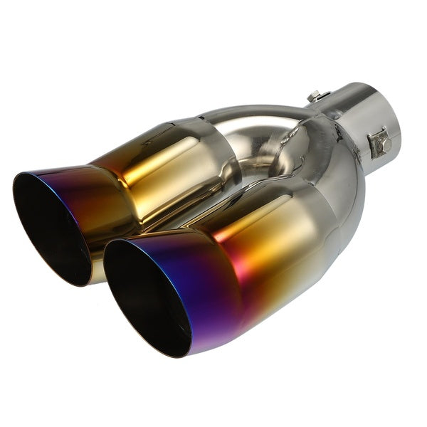 Stainless Steel Double Outlet Car Muffler Tail Tip for 1.6"-2" OD Exhaust Pipe