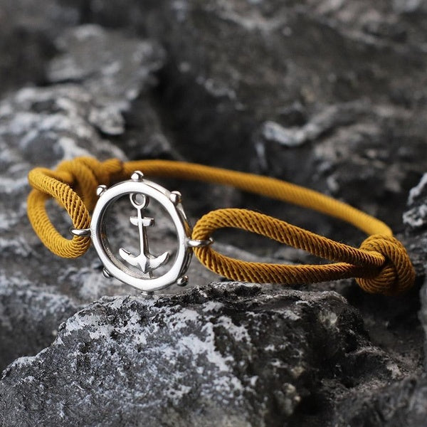 Fashion Handmade 3MM Rope Adjustable Bracelet Charms Stainless Steel Anchor Mens Braclet For Armband Jewelry Homme