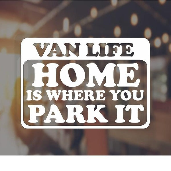 2PCS Set 17cm Van Life Sticker Vinyl Decal Mountain Camping Caravan Vinyl Sticker Car Window Bumper Sticker Car Stickers Decal Decor Home Decoration