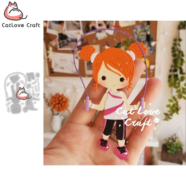 Catlove corde à sauter Sport fille matrices de découpe en métal Scrapbooking pochoir découpes carte faisant artisanat gaufrage nouveaux matrices pour
