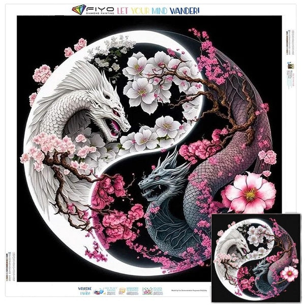 Dragon 5D Diamond Painting Kits Full Drill Crystal Embroidery Pictures Arts Craft for Home Wall Decor(Full Round 25x25-30x30-40x40-50x50cm)(Full Squa