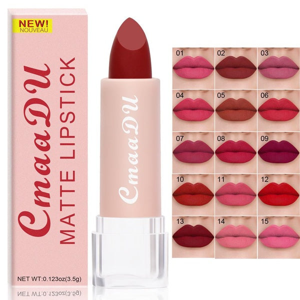 CmaaDu Fashion New Girl Lip Glaze Moisturizing Lipstick Velvet Matte Non-stick Lipstick Easy-to-apply Long-lasting Lip Gloss