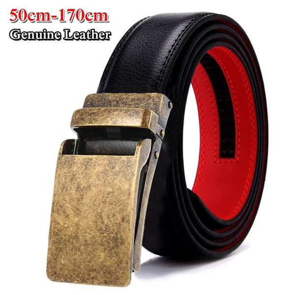 Men Fashion Luxury Belts Genuine Leather Belt Waist Belts for Men Jeans Belts Automatic Buckles Belts Very Long 50cm-170cm (Quantity: 1 Pcs)