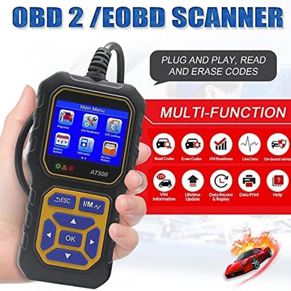 Majesun Outil de diagnostic du système moteur du scanner de diagnostic de voiture OBD-II Vérifiez que le compteur de tension du moteur a une fonction