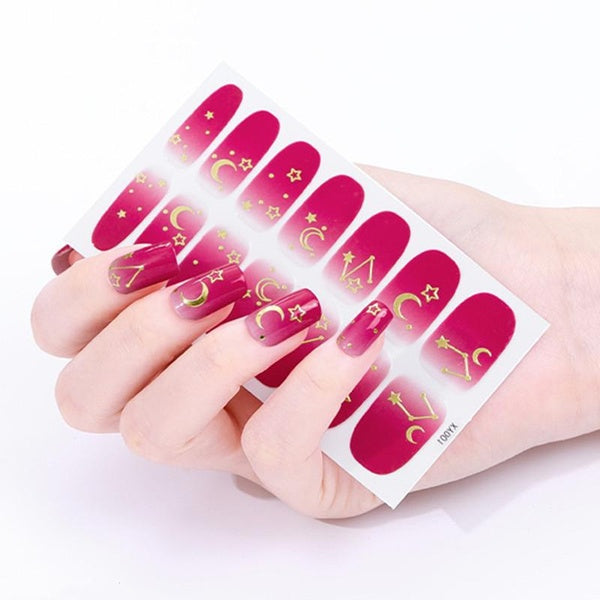 17 Styles Constellation Nail Stickers Mode 3D Bronzage Nail Wraps Auto-Adhésif Manucure Décoration Nail Strips Nail Sticker Set Nail Art