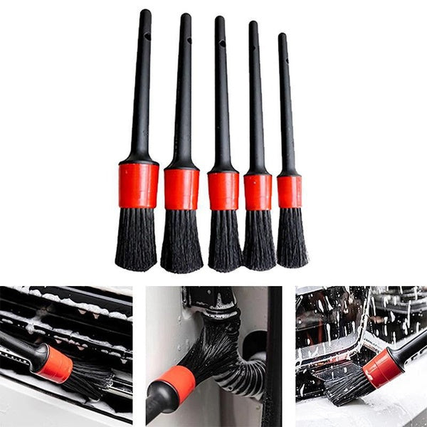 5 Pcs Car Detailing Brush Set Car Dashboard Air Conditioner Air Outlet Wheel Brushes Car Interior Cleaning Tools