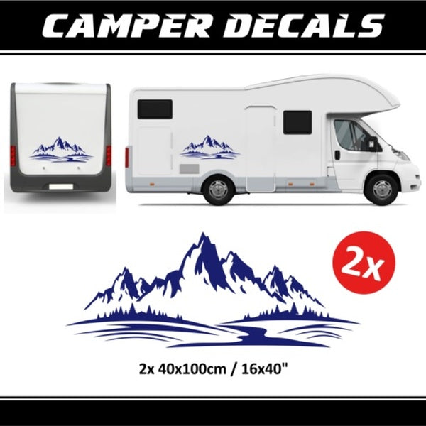 Camper adesivi sticker Alpi montagne Bavaria fendt tec carthago pilote e altri