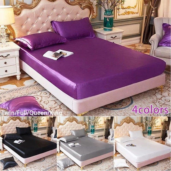 Choose From Four Colors: High-end Satin Simulated Silk Bed Sheets, Luxury Household Bed Sheets, and Elastic Mattress Covers