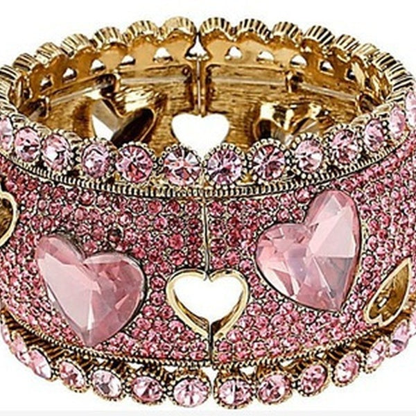 Grand 18k Solid Yellow Gold Natural Gemstone Pink Sapphire Diamond Heart Wedding Band Ring Gifts Jewelry