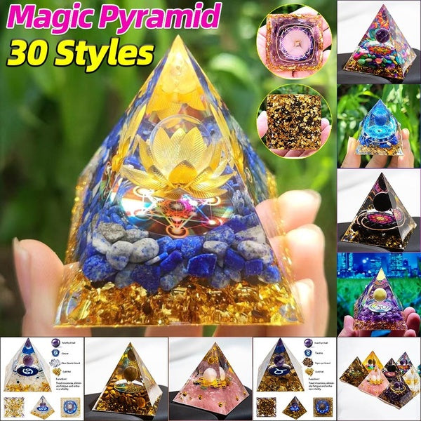 30 Styles Magic Pyramid Crystals Art Amethyst Sphere Constellation Quartz Natural Cristal Decor Stone Orgonite Energy Healing Reiki Yoga Meditation T