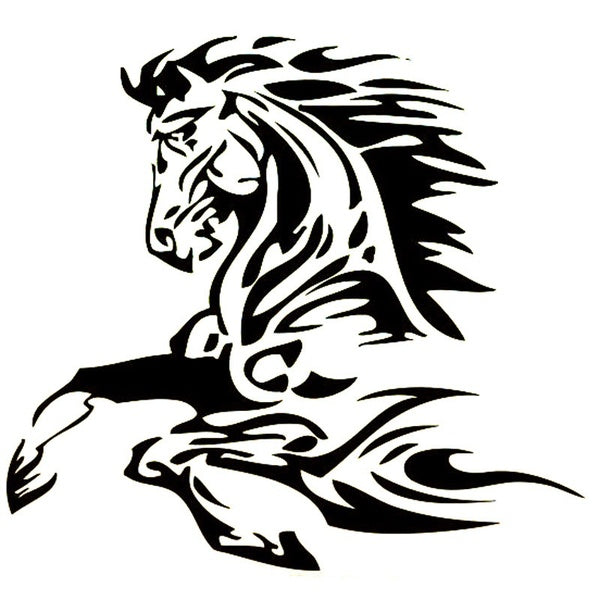 16.6cm*15.4cm Animal Tattoo Horse Stallion Fashion Vinyl Decal Car Sticker Black-Silver Car Accessories S6-2820