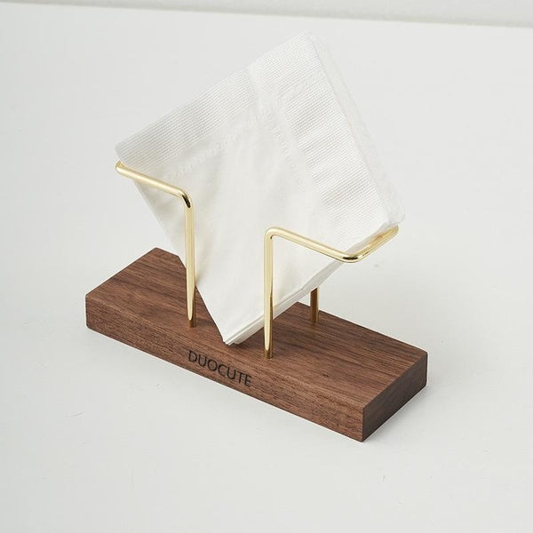 DUOCUTE Napkin holders Solid wood vertical paper towel holder for dining room table