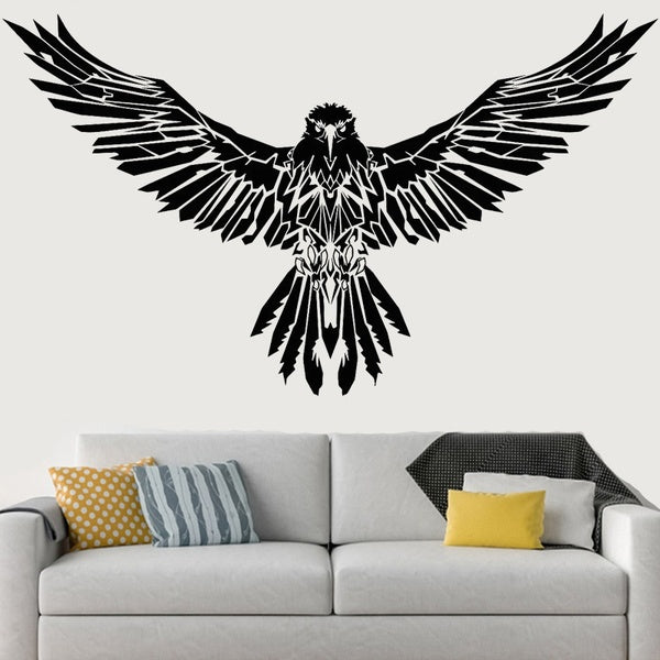 Black Raven Wall Sticker Eagle Wings Vinyl Decals Living Room Bedroom Home Decor Animal Paw